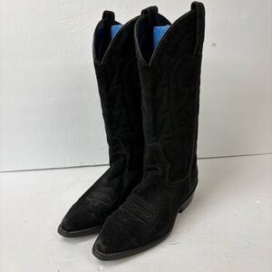 Vittorio Ricci Black Suede Cowboy Western Boots Women’s size 7.5